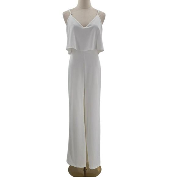 LULU'S SZ M Make It a Date White Sleeveless Wide-Leg Jumpsuit NEW B27 - Picture 3 of 15